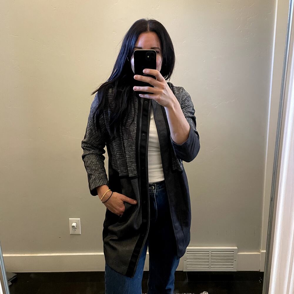 Lululemon Cocoon Car Coat Jacket Gray Black Women's Size XS
